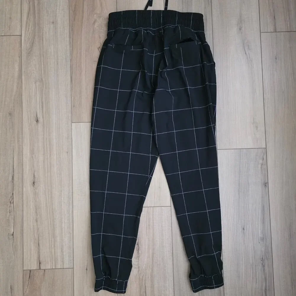 Albion Jetsetter Joggers Windowpane Black White Pants Women Sz M Tall - Picture 15 of 16